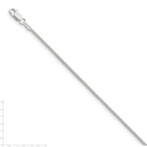 JewelryWeb 925 Sterling Silver Solid Polished 1.25mm Round Snake Chain Necklace Lobster Claw Chain-Necklace for Women and Men2