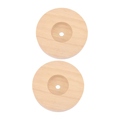 SEWOART Base De Luz De Noche Redonda 12 Cm Madera Natural Soporte Para Lámpara De Mesa Accesorio Para Lámparas Bricolaje 2 Piezas Uso Doméstico