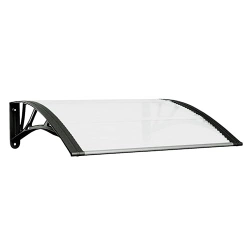 Auvent de porte d'entrée noir 80x75 cm avec marquise polycarbonate - 2