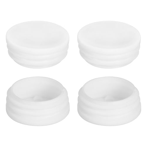 Image of uxcell 1-3 /4 inch(45mm) Round Plastic Plug, 6 Pcs White Pipe Tubing End Cap Plastic Plug Cap Insert Glide Insert for Metal Tubing Fence Table Chairs Furniture