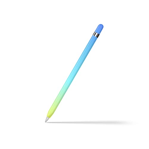 Image of TACKY DESIGN Gradient Color Skin Compatible with Apple Pencil Skin- Vinyl 3m, Classic Color Blocking Pencil Sticker, Apple Pencil Cover Full wrap (1st Generation, Blue Green Yellow)