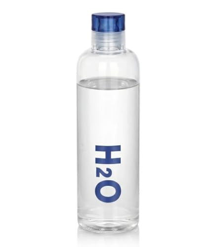 Image of Glass Borosilicate H2O Water Bottle With Cap 500ML | Leak Proof & Airtight Lid | Reusable Drinking Bottle for Office, School, College, Gym, Home & Travel,Daily Uses (H2O Clear - Set of 1)