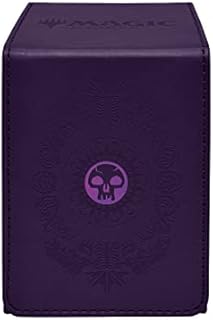 Ultra Pro - Magic: The Gathering Mana 7 Alcove Flip Deck Box Swamp - Protect Your Cards While On The Go and Show Up to Battle in Style Featuring Vibrant Full-Color & Debossed Design