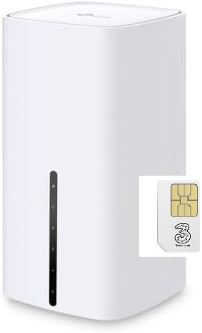 TP Link 5G NX510v WiFi6 Dual Band Gigabit with Three 5G Data SIM Card Bundle