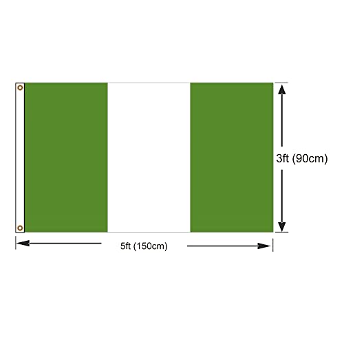 PinkDisplay Africa flag (Nigeria)3x5ft(90x150cm) eyelets and double stitches for outdoor - Image 2