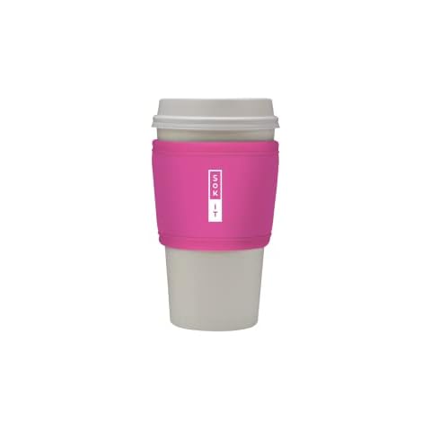 Sok It Hot Sok Coffee & Tea Reusable Insulated Neoprene Cup Sleeve (Bright Pink) Cover