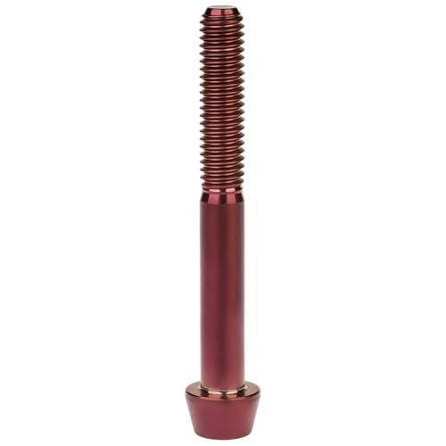 Image of Titanium Ti Bolt M5x9 16 18 20 25 30 35 40 45 50 55 60mm Tapered Head Screws Pack of 4 (M5x55mm, Burgundy)