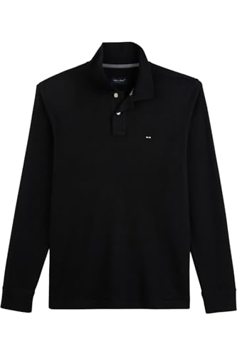 EDEN PARK Polo Homme en Coton Noir avec éléments contrastés-XS