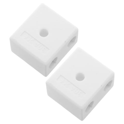 Image of 2pcs White Ceramic Terminal Block 2 Position Screw Type