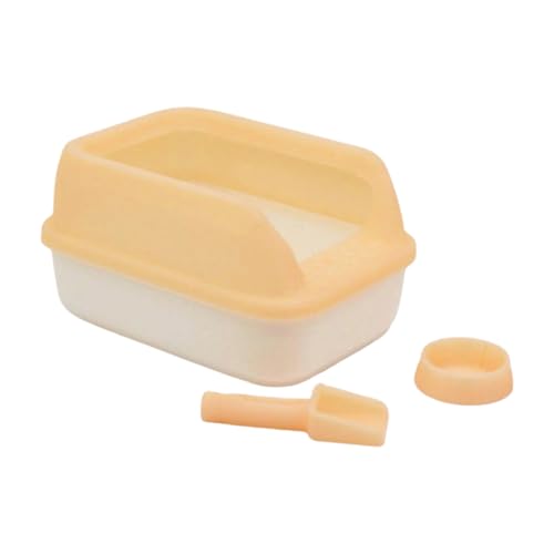 教育ドールハウス ペット プレイセット ボウル シャベル ドールハウス 1:12 スケール リアルな用品 モデル プレイセット ミニチュア 猫 トイレ