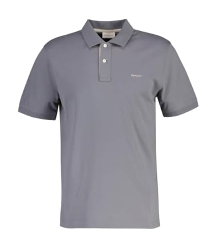 Polo Gant pique haut de gamme en coton gris taille M - 4