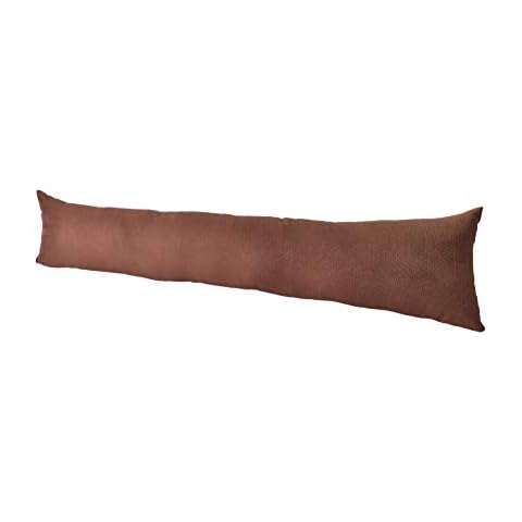 Original Sleep Company Herringbone Faux Suede in Chocolate Draught/Draft Excluder Long Door Cushion Wind Stopper Fabric Sausage for Window Bottom Energy Saving Cover