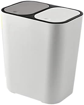ZANZAN Garbage Cans, Trash Can Contains Garbage Bag Dual Compartment Recycling Kitchen Compost Bin with Soft-Close Lid Recycling Bin for Home Waste Baskets (Color : White 15L/3.9GAL)