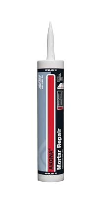 Akona Mortar Repair Tube - Tuckpointing, Sealing, & Repairing Stone, Brick, & Block Walls, Gray, Paintable, Fast Drying (10 Ounce, 1)