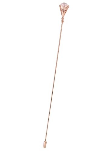 Alilang Rose Golden Tone Hat Pin Long Needle Hollow Out