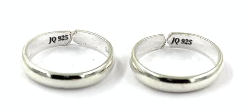 925 Pure Silver Plain Toe Ring For Women and Girls Bichchiya Adjustable Comfortable Glossy Finish -925 Sterling Hallmark (Plain)