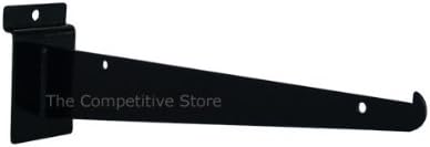 12" Black Slatwall Knife Shelf Bracket With Lip - 10 Pcs Lot - Fits All Slat Panels