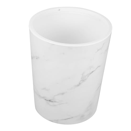 Poubelle marbre blanche grande capacité en plastique design pour bureau et cuisine