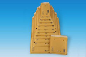 ASSORTED PACK GOLD BROWN PADDED BUBBLE LINED MAILING POSTAL BAGS ENVELOPES BY AROFOL SIZE 1, 2 & 3 PACK OF 30 TEN OF EACH SIZE