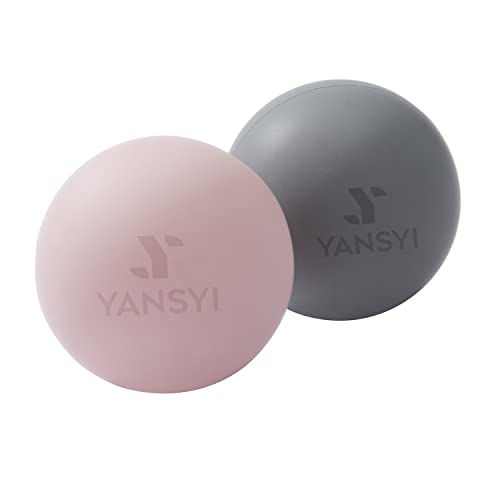Yansyi Massage Lacrosse Ball, Ideal Massage Ball For Yoga, Physical Therapy, Deep Tissue Massage, Myofascial Trigger Point Release, Acupoint Massage, Portable Massage Tool (Pink And Gray) #TOP3