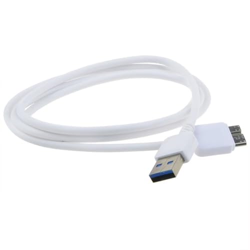 MDCGPower White USB 3.0 Cable Cord Lead Compatible with Seagate FreeAgent GoFlex External Hard Drive