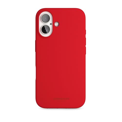 Coque silicone iPhone 16 Plus antichoc rouge protection caméra fine