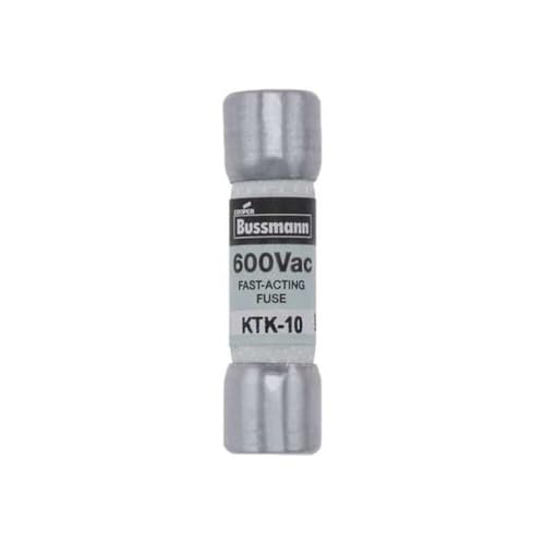Fusible rapide 10A Ktk-10 Bussmann tube melamine 600V Limitron