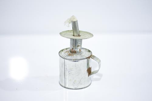 Traditional Haitian TET Gridap Oil Lamp, Metal with Wick, Rustic Vintage Style( Size and Colors May Varied)