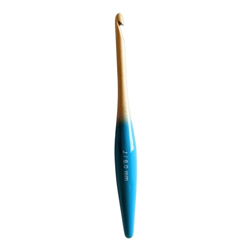 Image of mindfulknits Premium Ergonomic Beech Wood Crochet Hook- Size US J, 6mm - 15cm Length - Knitting and Crochet Supplies for Relaxation & Stress Relief (6mm)