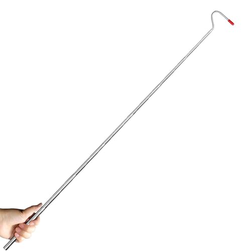 AJKQNMA Retractable Schlangenhaken Edelstahl Haken Professionelle Reptilien Zubehör für Snake Lovers Silber