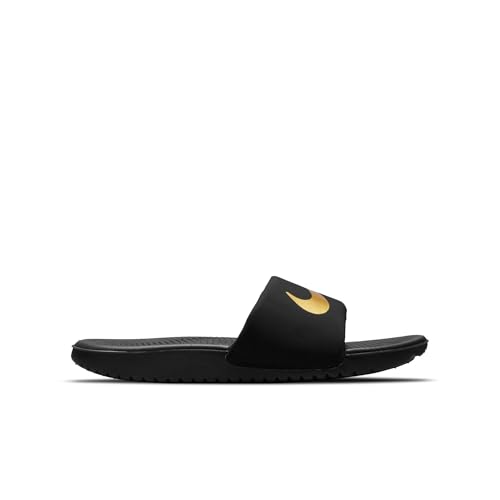 Nike Little/Big Kid's Kawa Slides, Black/Metallic Gold, 1Y