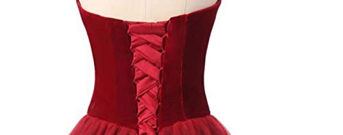 Lemai V Neck Velvet and Tulle Long Ball Gown Corset Formal Evening Prom Dresses4