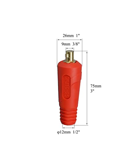 Image of RIVERWELD TIG Welding Cable Panel Connector Plug DKJ10-25 200Amp with Black and Red Color Dinse-Style Quick Fitting 4pcs | with Black and Red Color Dinse-Style Quick Fitting