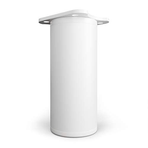 sossai® MFR1 Designer Furniture Feet Height Adjustable Set of 8 Round Profile Diameter 40 mm Colour: White Height: 100 mm (+20 mm) Material: Aluminium - Image 2