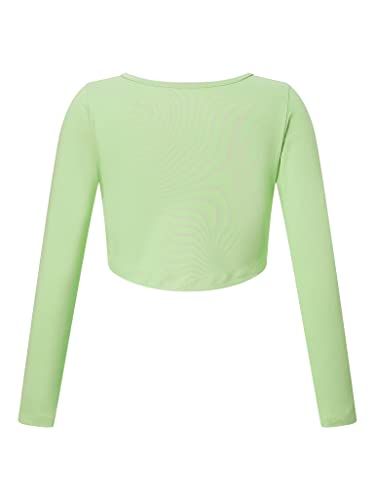 Kids Girls Ballet Wrap Top Cotton Long Sleeve Cardigan Crop Top Gymnastics Shrug Cover Up2