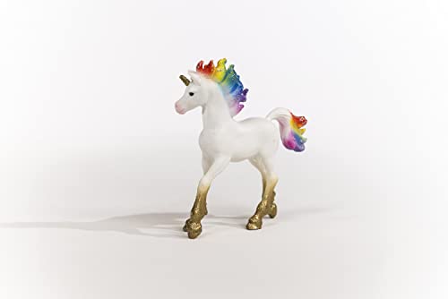 Image of Schleich Bayala - Rainbow Unicorn Foal Toy Figurine - Kids 5+ | 70727 | Unicorn Figurine, Fantasy Toy for Girls 5+, Magical Collectible, Screen-Free Imaginative Pretend Play, Fairy Animal Figure