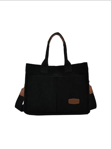 Image of Cherry Tote Bag for Women Canvas Patched Purse Cute Shoulder Bag Multi-Pocket Satchel Handbag for work travel