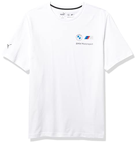 PUMA Men's Standard BMW MMS Essentials Small Logo Tee, White, XX-Large