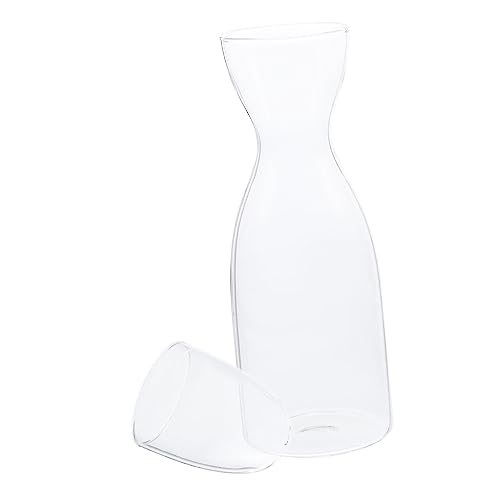 HOLIDYOYO 1 Set Creative Humanoid Transparent Glass Kettle Pink Mini Cupcake Liners Clear Water Pitcher Cup Ice Tea Pitcher Juice Pitcher Bottle Carafe Bottle Nightstands