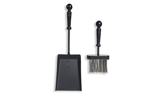 HERSIG - Accesorios Chimenea | Set Cepillo y Recogedor Chimenea para Cenizas - 39 x 12 x 5 cm