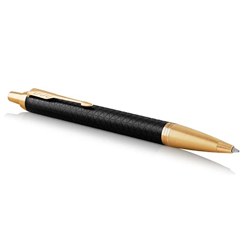 Parker Im - Bolígrafo, Punta Mediana, Color Negro (Premium Black Golden Trim)