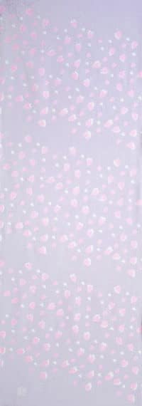 染の安坊 Anbo Tenugui Hand Towel, Cherry Blossom Petals (Pale Gray), 100% Cotton, Made in Japan, 13.8 x 39.4 inches