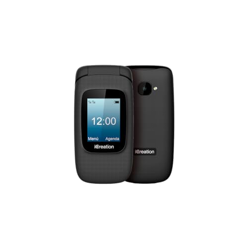 iCreation C30 Svart fliptelefon med dubbel skärm och Bluetooth