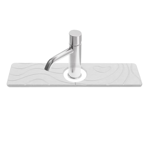 Alfombrilla de grifo para fregadero de cocina, 60 x 10 x 0,9 cm, protector contra salpicaduras de agua, tapete de secado rápido, bandeja antideslizante para protección de encimera de baño, baño, hotel