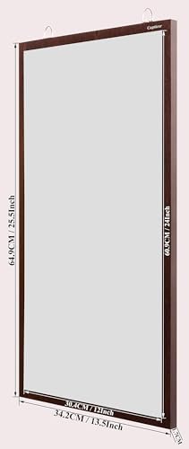 Image of Captiver Engineered Wood Frameless Wall Hanging Solid Base Mirror (65X34 CM,Wenge) Bathroom Fancy Rectangle Decorative Washbasin Living Room Rectangular Unframed
