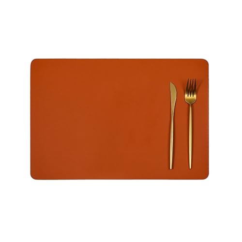 Set de table rectangulaire lavable protège table lot de 2 marron noir face