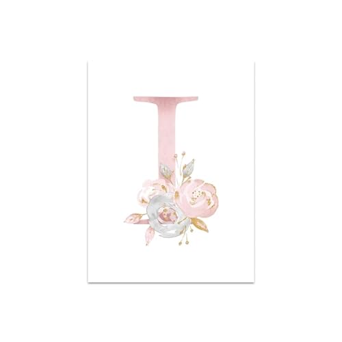 Affiche sur Toile Personnalisée Prénom Fille Fleur Rose Pépinière 35x50
