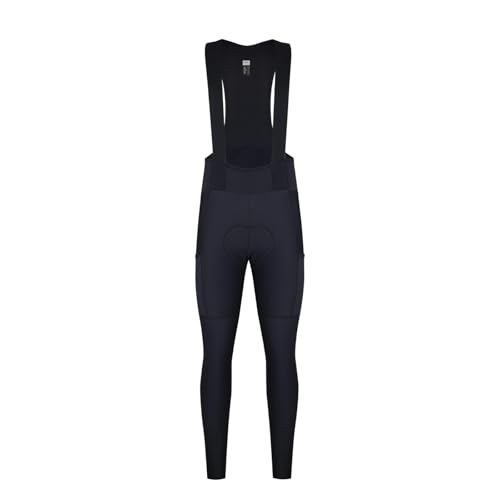 GIYXHU Culotte con Tirantes para Ciclismo Pantalones de Ciclismo térmicos Invierno, Mallas térmicas Lana for, Proceso Repelente al Agua(Black,XL)