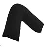 SYSN V Shaped Luxury Support Pillow Black Orthopaedic Maternity Extra Filled For Neck And Back Support (Black)