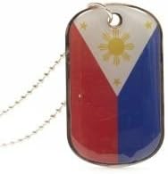 Philippines Country Flag Dog Tag Metal Necklace with 14 Inch Chain ... New